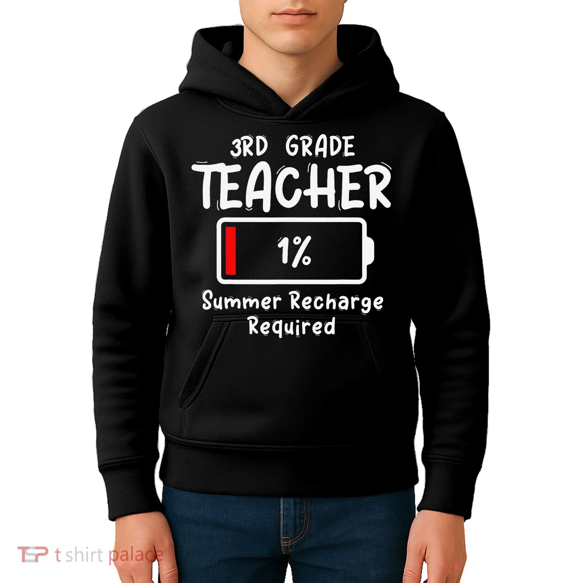 3rd-Grade Teacher Summer Recharge Required Last Day School Kids Hoodie