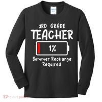 3rd-Grade Teacher Summer Recharge Required Last Day School Kids Long Sleeve Shirt thumb 0