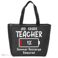 3rd-Grade Teacher Summer Recharge Required Last Day School Tote Bag thumb 0