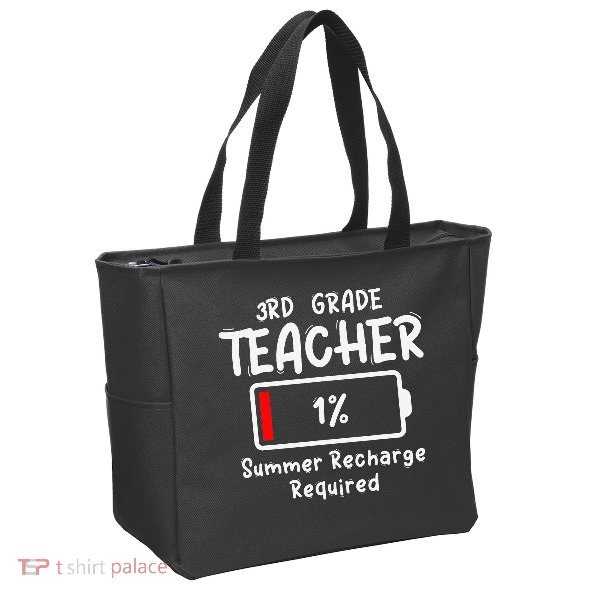3rd-Grade Teacher Summer Recharge Required Last Day School Tote Bag