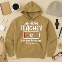 3rd-Grade Teacher Summer Recharge Required Last Day School Hoodie thumb 3