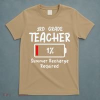 3rd-Grade Teacher Summer Recharge Required Last Day School T-Shirt thumb 5