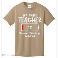 3rd-Grade Teacher Summer Recharge Required Last Day School Kids T-Shirt thumb 0