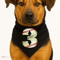 3 Up 3 Down Three Up Three Down Baseball Softball Player Gift USA-Made Doggie Bandana thumb 1