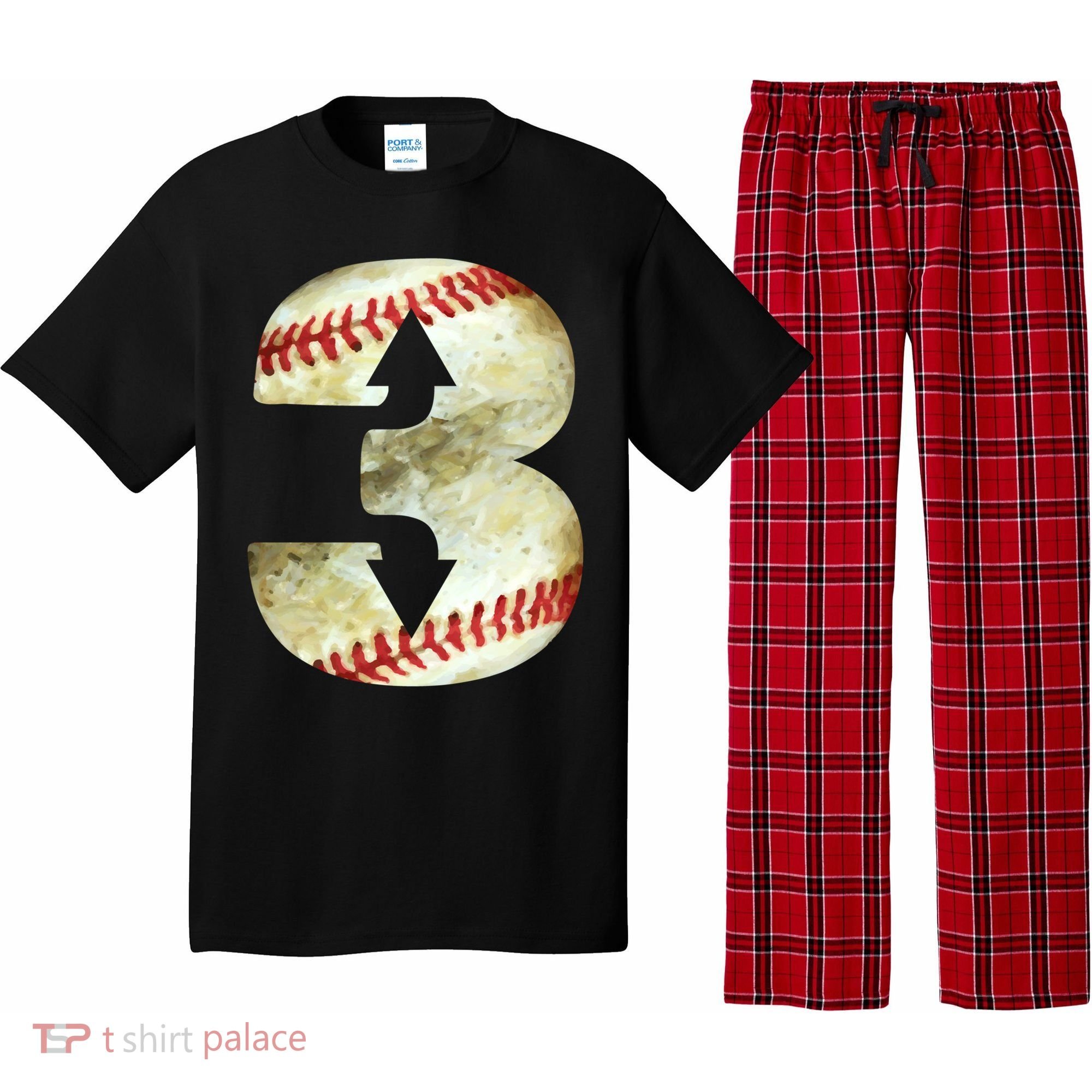 3 Up 3 Down Three Up Three Down Baseball Softball Player Gift Pajama Set