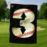 3 Up 3 Down Three Up Three Down Baseball Softball Player Gift Golf Towel thumb 1
