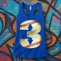3 Up 3 Down Three Up Three Down Baseball Softball Player Gift Women's Tank Top thumb 3