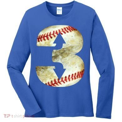 3 Up 3 Down Three Up Three Down Baseball Softball Player Gift Women's Long Sleeve Shirt