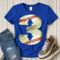 3 Up 3 Down Three Up Three Down Baseball Softball Player Gift Women's T-Shirt thumb 3