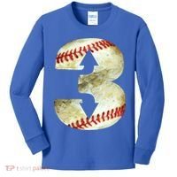 3 Up 3 Down Three Up Three Down Baseball Softball Player Gift Kids Long Sleeve Shirt thumb 0