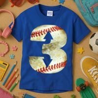 3 Up 3 Down Three Up Three Down Baseball Softball Player Gift Kids T-Shirt thumb 3