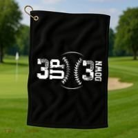 3 Up 3 Down Three Up Three Down Baseball Golf Towel thumb 1