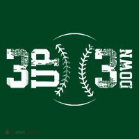 3 Up 3 Down Three Up Three Down Baseball Hoodie thumb 7