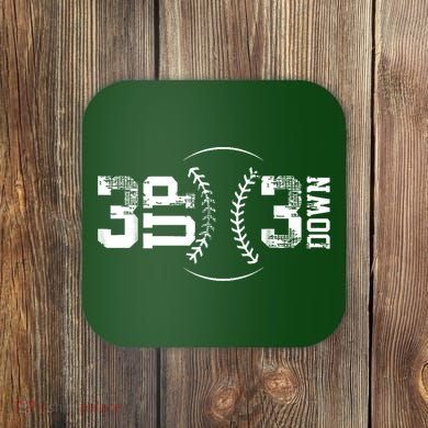3 Up 3 Down Three Up Three Down Baseball Coaster