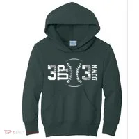 3 Up 3 Down Three Up Three Down Baseball Kids Hoodie thumb 0
