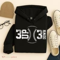 3 Up 3 Down Three Up Three Down Baseball Hoodie thumb 4