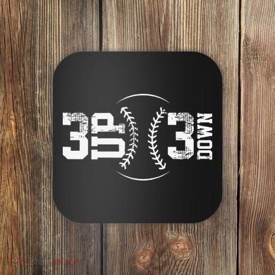 3 Up 3 Down Three Up Three Down Baseball Coaster