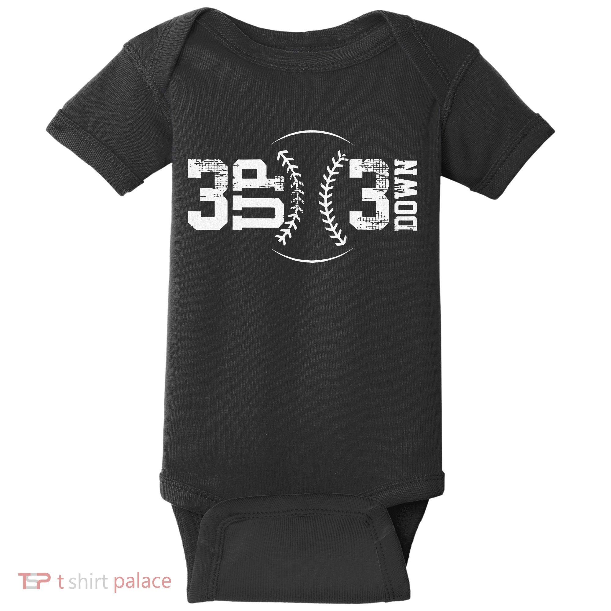 3 Up 3 Down Three Up Three Down Baseball Baby Bodysuit