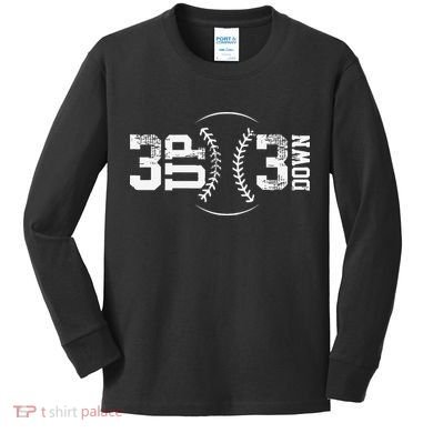 3 Up 3 Down Three Up Three Down Baseball Kids Long Sleeve Shirt