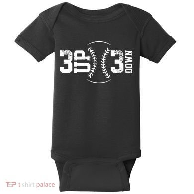 3 UP 3 Down Baseball Baby Bodysuit