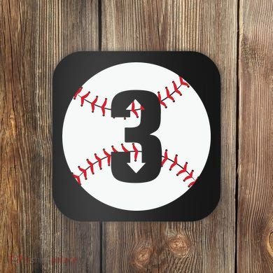 3 UP 3 Down Baseball Gift For Player Sport Team Coaster
