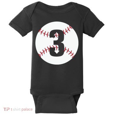 3 UP 3 Down Baseball Gift For Player Sport Team Baby Bodysuit