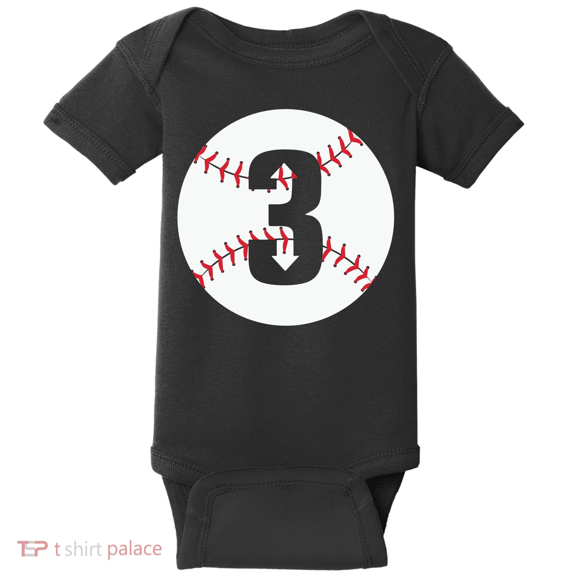 3 UP 3 Down Baseball Gift For Player Sport Team Baby Bodysuit