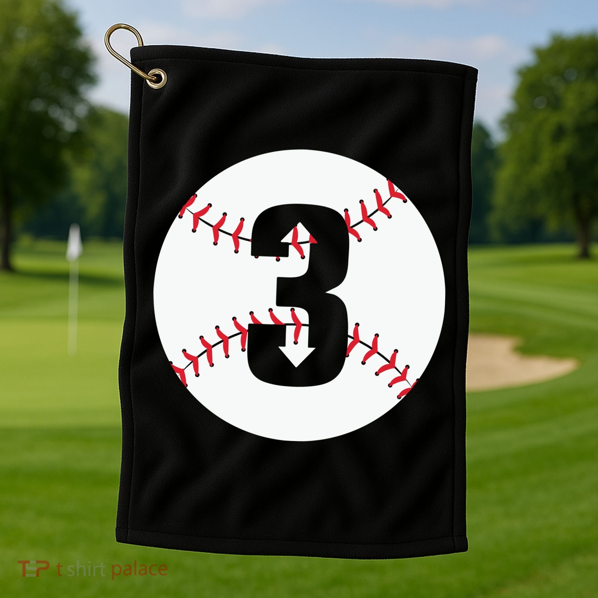 3 UP 3 Down Baseball Gift For Player Sport Team Golf Towel
