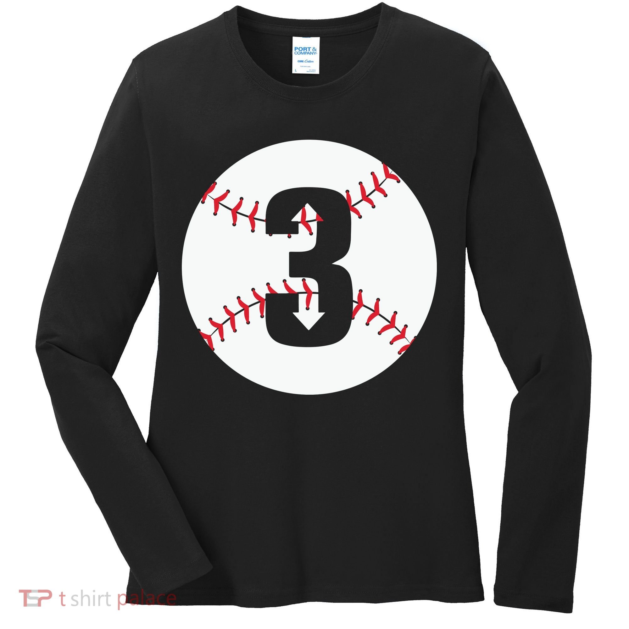 3 UP 3 Down Baseball Gift For Player Sport Team Women's Long Sleeve Shirt