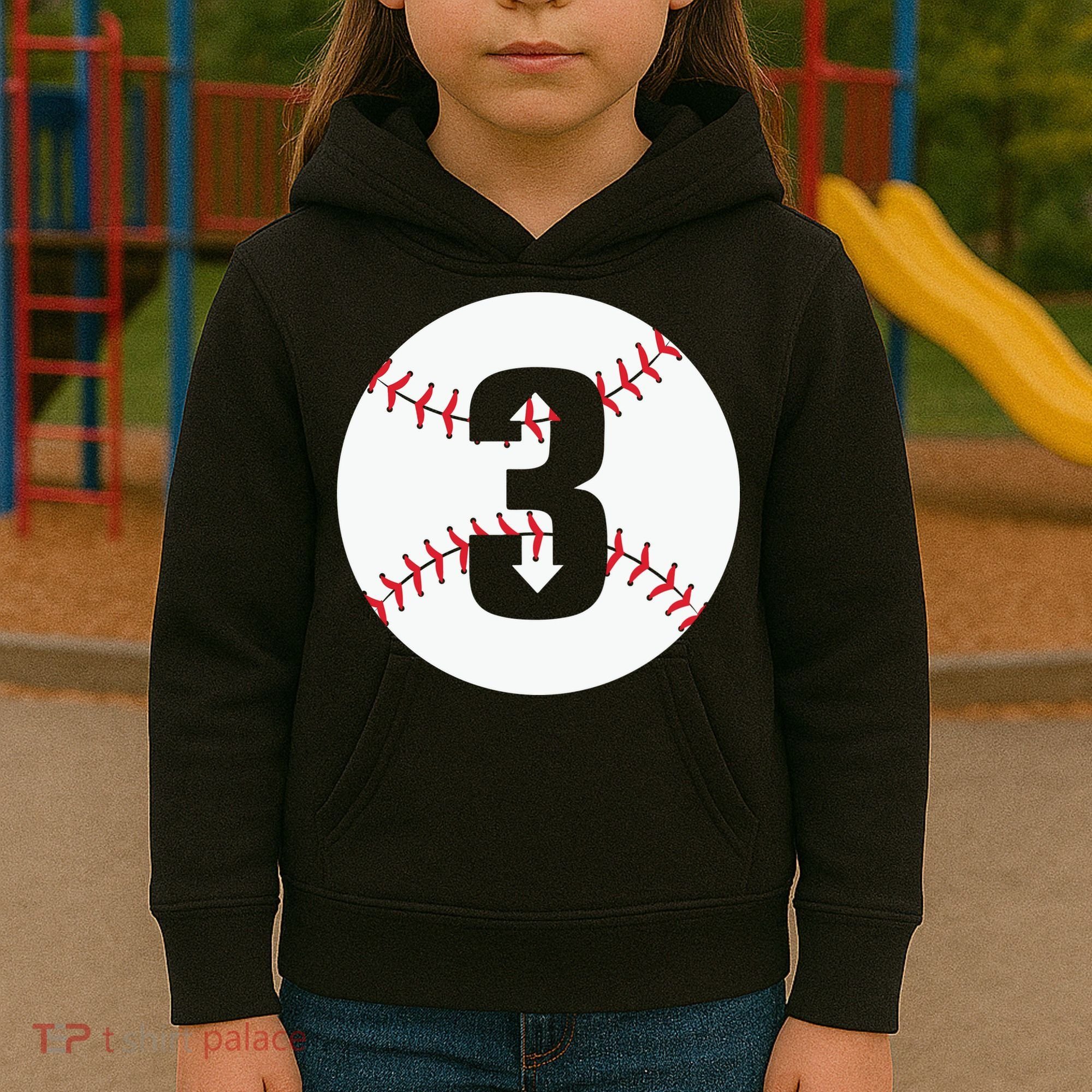 3 UP 3 Down Baseball Gift For Player Sport Team Kids Hoodie