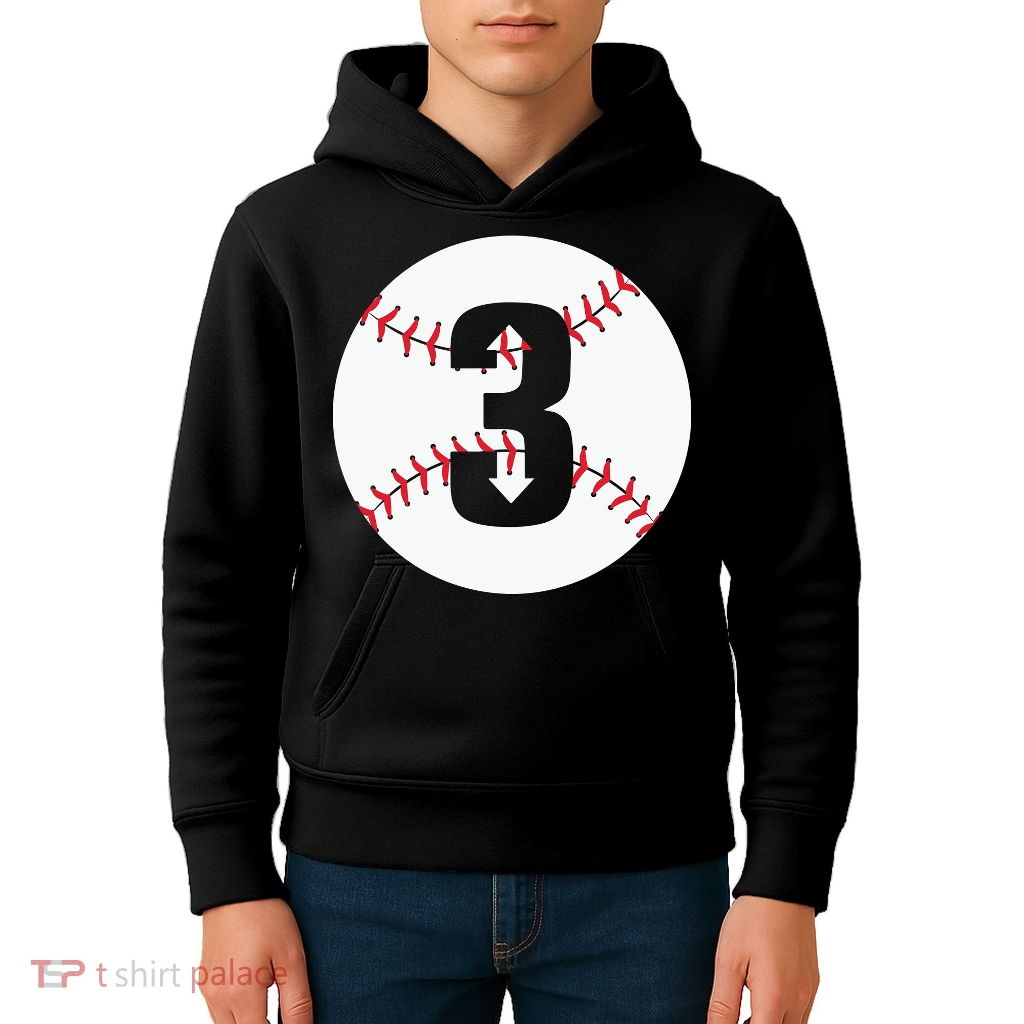 3 UP 3 Down Baseball Gift For Player Sport Team Kids Hoodie