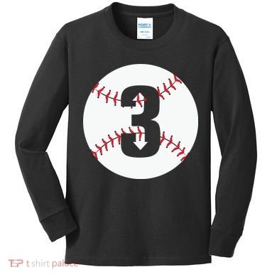 3 UP 3 Down Baseball Gift For Player Sport Team Kids Long Sleeve Shirt