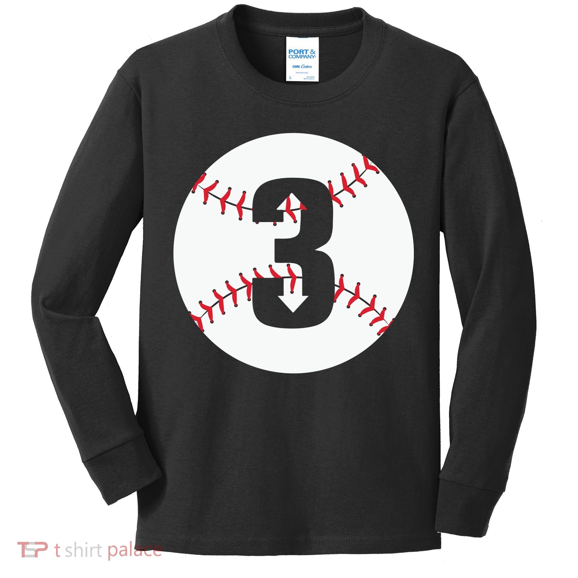 3 UP 3 Down Baseball Gift For Player Sport Team Kids Long Sleeve Shirt