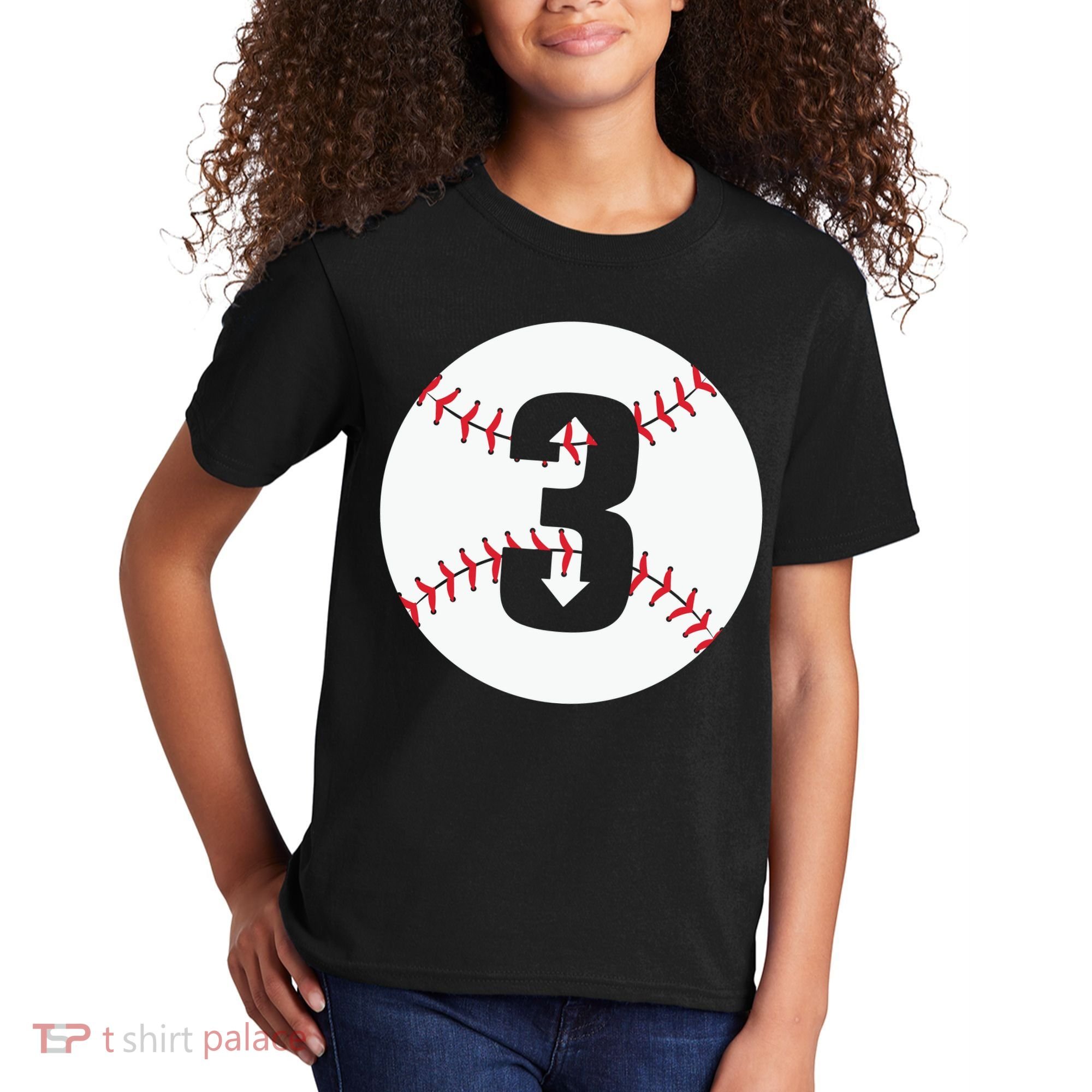 3 UP 3 Down Baseball Gift For Player Sport Team Kids T-Shirt
