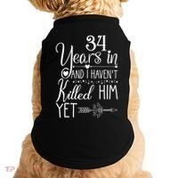 34th Wedding Anniversary For Her Wife Just Married 34 Years Doggie Tank thumb 0