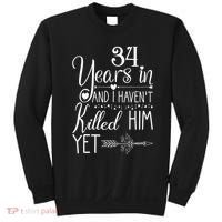 34th Wedding Anniversary For Her Wife Just Married 34 Years Sweatshirt thumb 0
