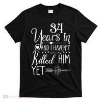 34th Wedding Anniversary For Her Wife Just Married 34 Years T-Shirt thumb 0