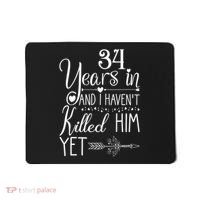 34th Wedding Anniversary For Her Wife Just Married 34 Years Mousepad thumb 0