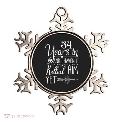 34th Wedding Anniversary For Her Wife Just Married 34 Years Ornament