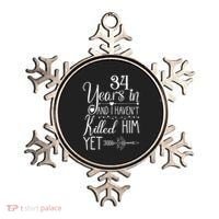 34th Wedding Anniversary For Her Wife Just Married 34 Years Ornament thumb 0