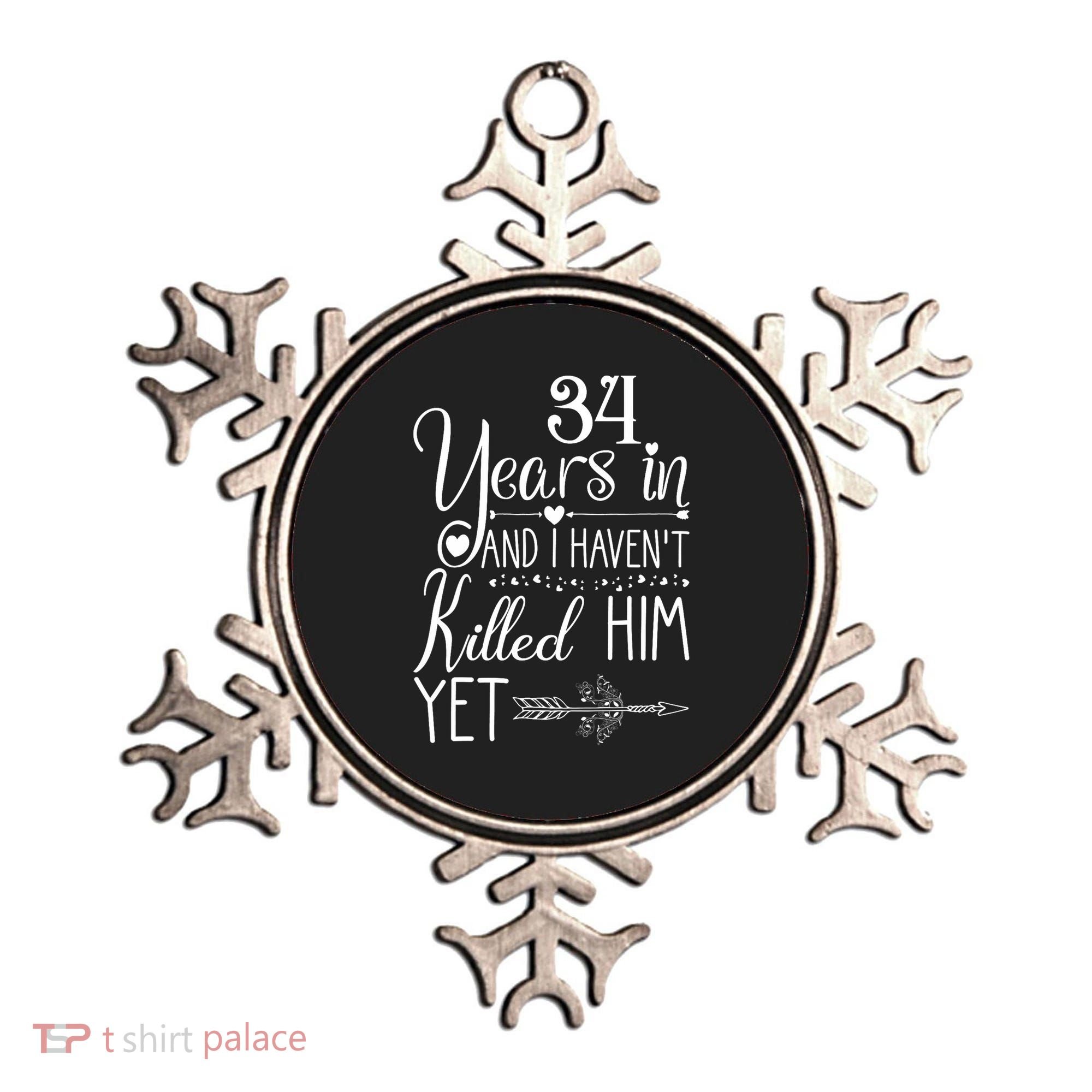34th Wedding Anniversary For Her Wife Just Married 34 Years Ornament