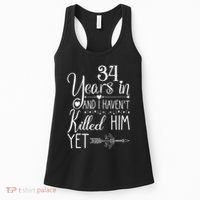 34th Wedding Anniversary For Her Wife Just Married 34 Years Women's Tank Top thumb 0