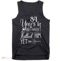 34th Wedding Anniversary For Her Wife Just Married 34 Years Tank Top thumb 0