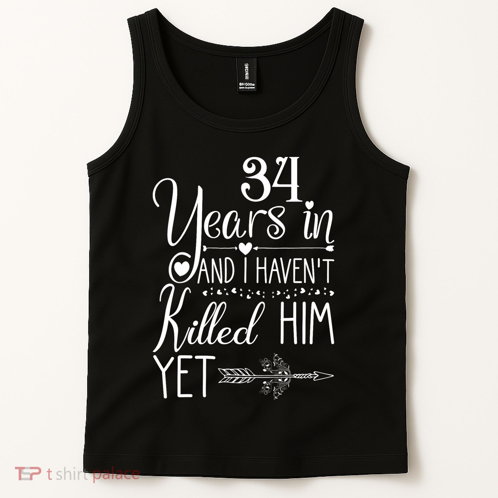 34th Wedding Anniversary For Her Wife Just Married 34 Years Tank Top