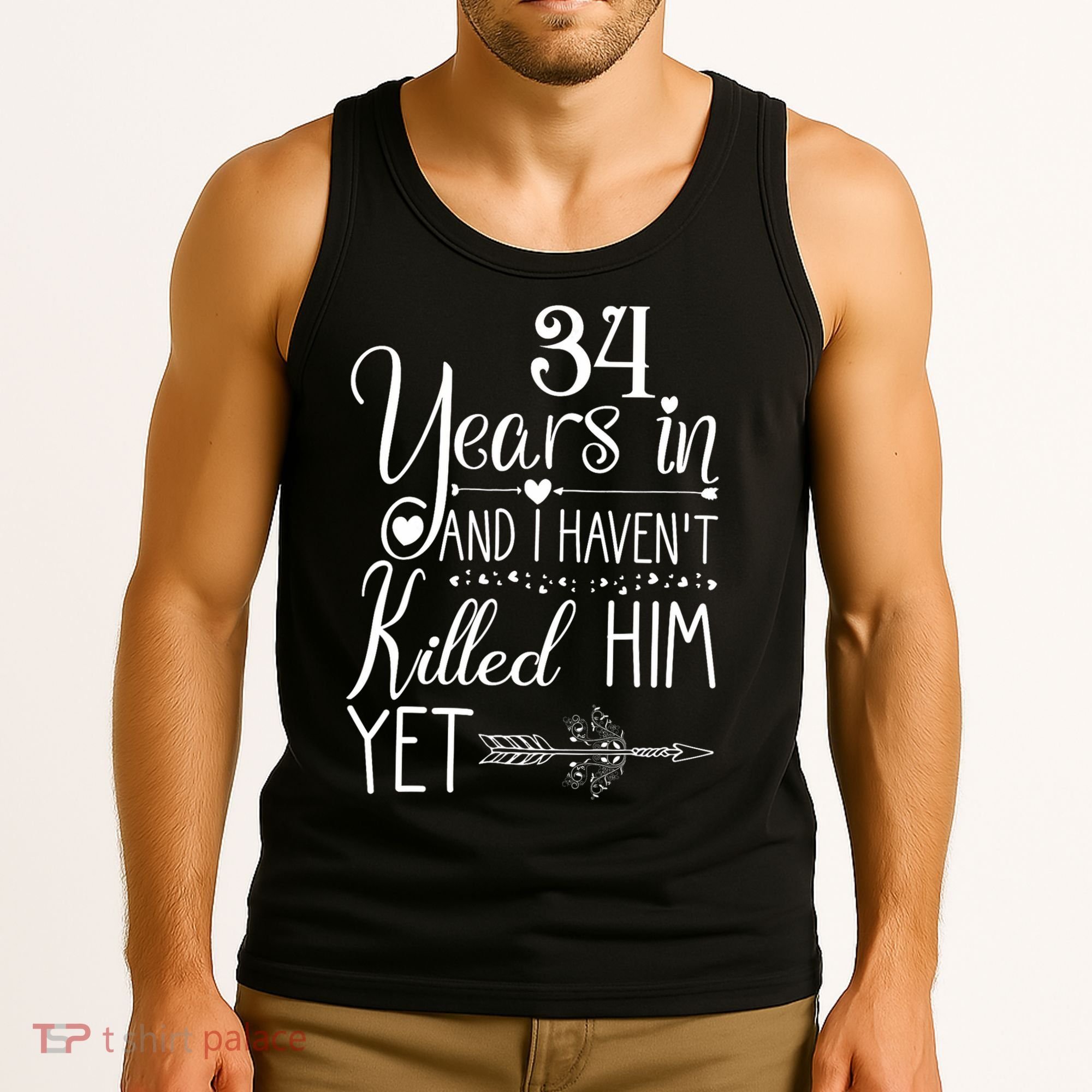 34th Wedding Anniversary For Her Wife Just Married 34 Years Tank Top