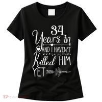 34th Wedding Anniversary For Her Wife Just Married 34 Years Women's T-Shirt thumb 0