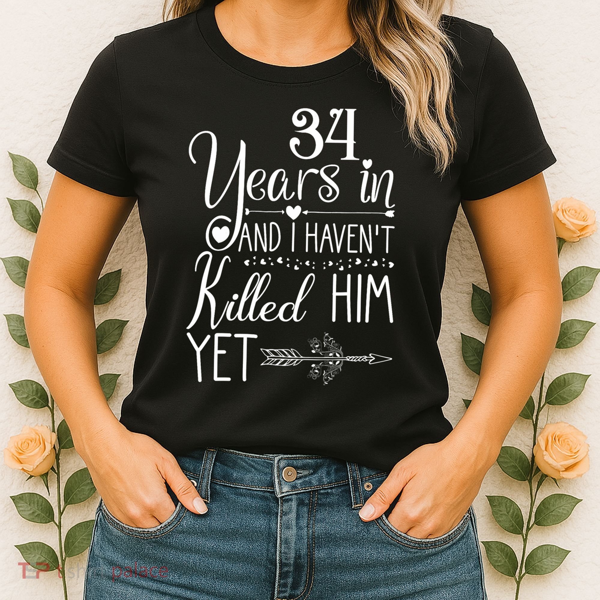 34th Wedding Anniversary For Her Wife Just Married 34 Years Women's T-Shirt