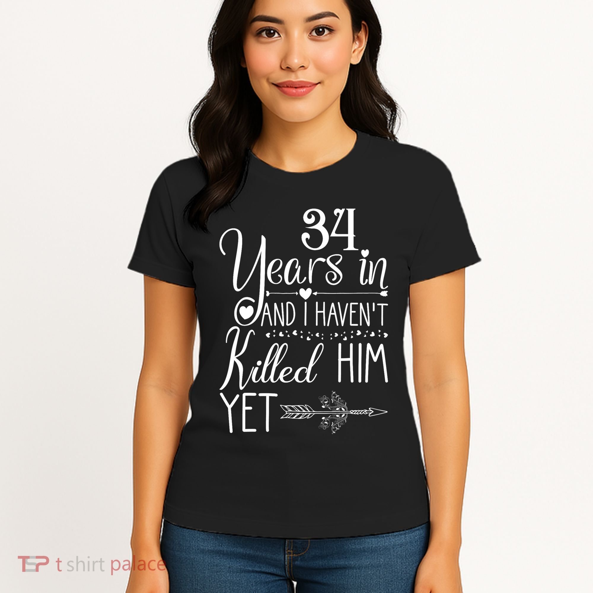 34th Wedding Anniversary For Her Wife Just Married 34 Years Women's T-Shirt