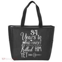 34th Wedding Anniversary For Her Wife Just Married 34 Years Tote Bag thumb 0