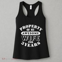3rd Wedding Anniversary Wife Funny Gift 3 Year Husband My Awesome Women's Tank Top thumb 3